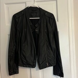 Kenneth Cole Black Leather Moto Jacket